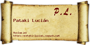 Pataki Lucián névjegykártya